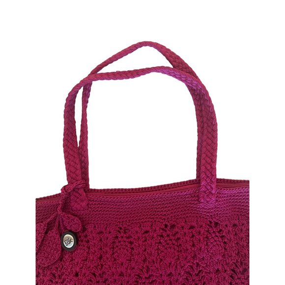 The Sak fuchsia pink crochet shoulder bag with zipper - Picture 4 of 7